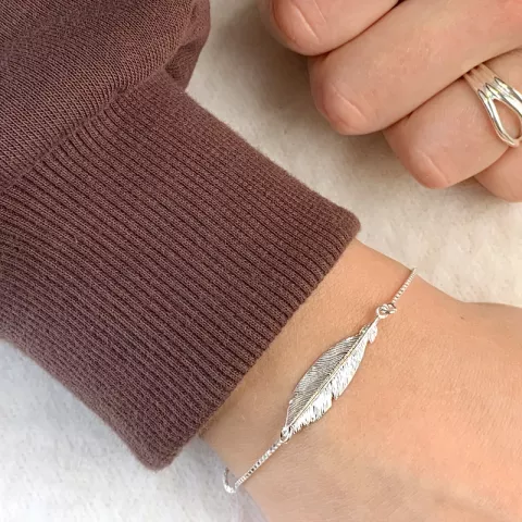 Einfacher Feder Armband aus Silber