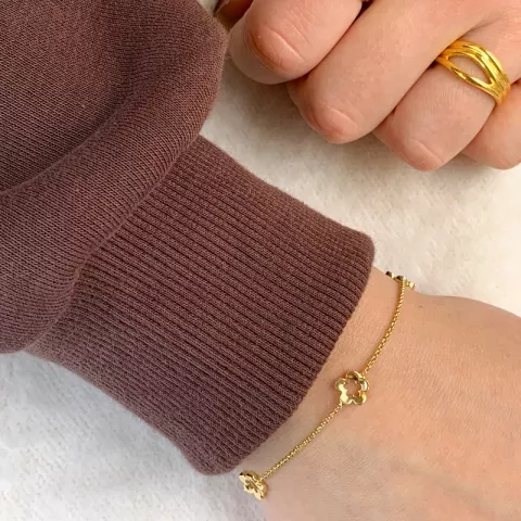 Blumen Armband aus vergoldetem Sterlingsilber