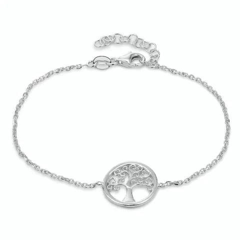 Lebensbaum Armband aus rhodiniertem Silber und Anhänger aus rhodiniertem Silber