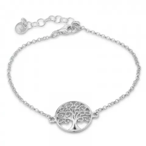 Lebensbaum Armband aus rhodiniertem Silber und Anhänger aus rhodiniertem Silber