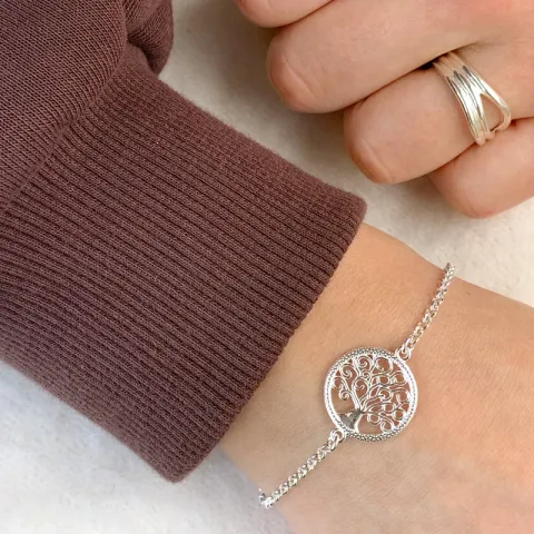 runder Lebensbaum Armband aus Silber und Anhänger aus Silber