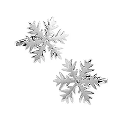 Schneeflocke weißen Bergkristall Manschettenknöpfe in Edelstahl