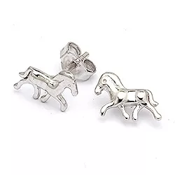 Polierten Pferde Ohrringe in Silber