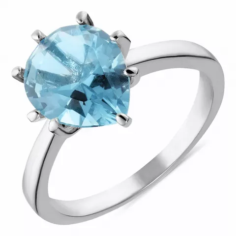 Ovaler blauem Ring aus Silber