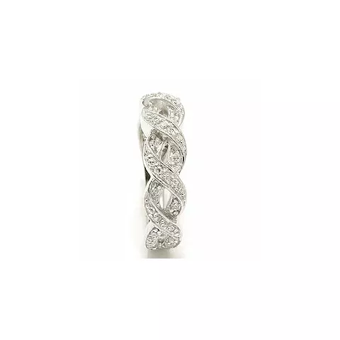 Geflochtenes weißem Zirkon Ring aus Silber