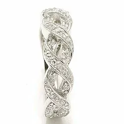 Geflochtenes weißem Zirkon Ring aus Silber