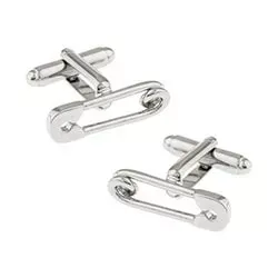 Sicherheitsnadel Manschettenknöpfe in Stahl