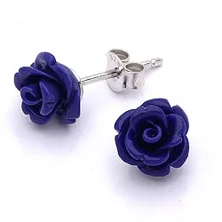 Preiswerten Rose Beauty blauem Ohrringe in Silber