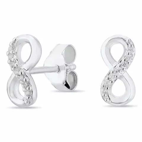 Infinity Zirkon Ohrringe in rhodiniertem Silber
