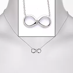Infinity Zirkon Halskette mit Anhänger aus Silber