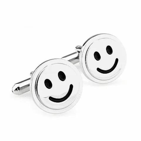 Runden smiley manschettenknöpfe in stahl