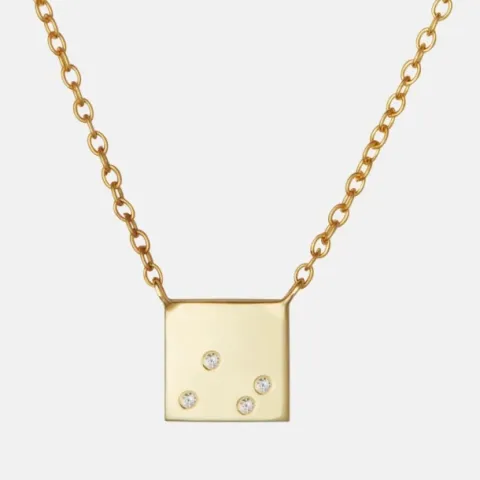 Kollektionsmuster Maanesten viereckigem Armband in vergoldetem Sterlingsilber weißem Zirkon