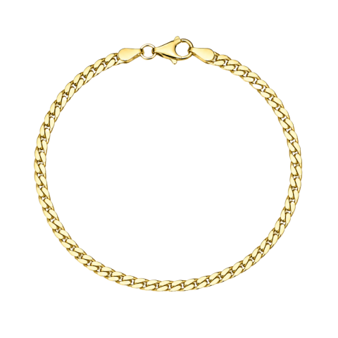 BNH Panzerarmband aus vergoldetem Sterlingsilber 17 cm x 2,7 mm