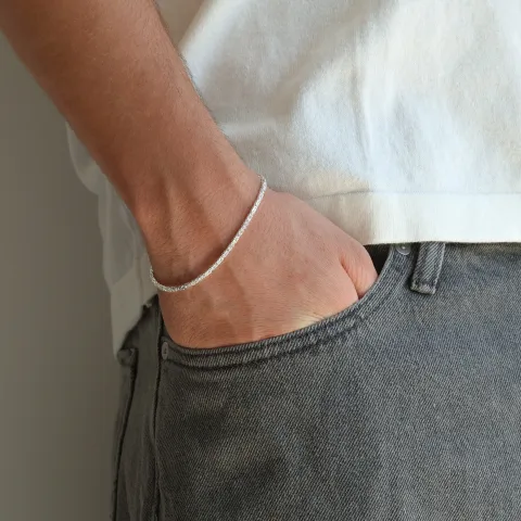 Königarmband aus Silber 17 cm x 2,0 mm