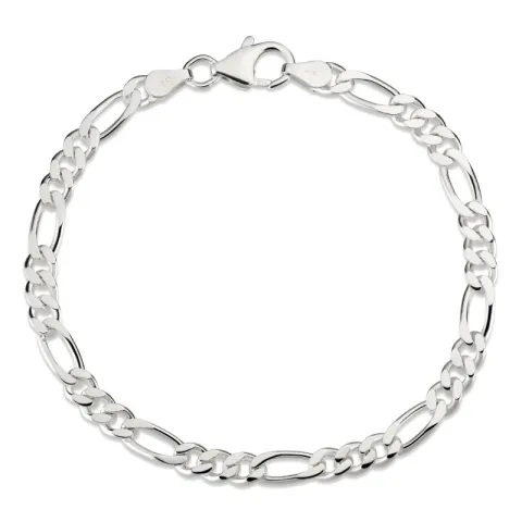 Figaroarmband aus Silber 17 cm x 4,6 mm