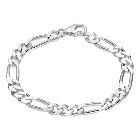 Figaroarmband aus Silber 17 cm x 7,4 mm