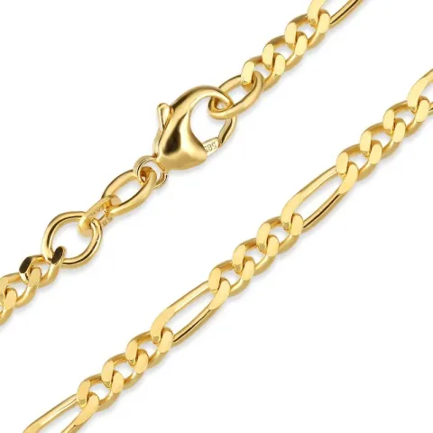 Figarohalskette aus vergoldetem Sterlingsilber 45 cm x 4,6 mm