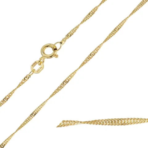 BNH Singapore Halskette aus vergoldetem Sterlingsilber 38 cm x 1,5 mm