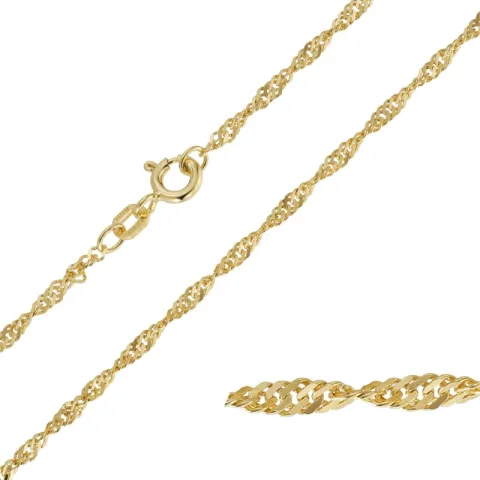 BNH Singapore Halskette aus vergoldetem Sterlingsilber 55 cm x 2,3 mm