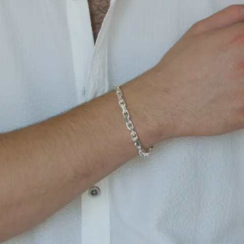 Bnh anker facet armband aus silber 21 cm x 5,3 mm