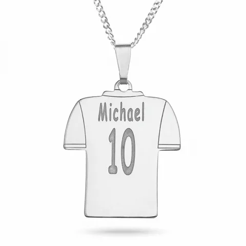 Fußball Namenskette mit Anhänger in Silber