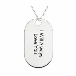 Dogtag Namenskette mit Anhänger in Silber