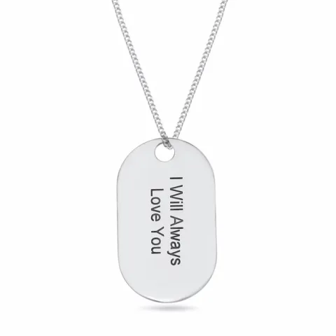 Dogtag Namenskette mit Anhänger in Silber