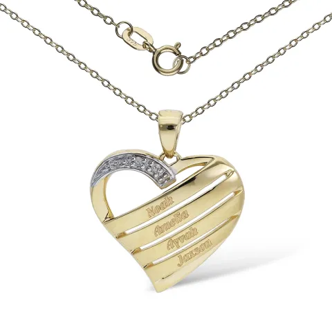 Herz Namenshalskette in 9 Karat Gold - My Letter