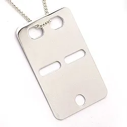 Viereckigem ID-Blech aus 14 Karat Weißgold