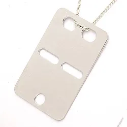 Viereckigem ID-Blech aus 14 Karat Weißgold