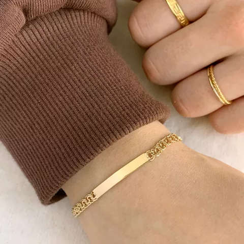BNH Bismark-Armband aus 14 Karat Gold 14 cm x 4,0 mm