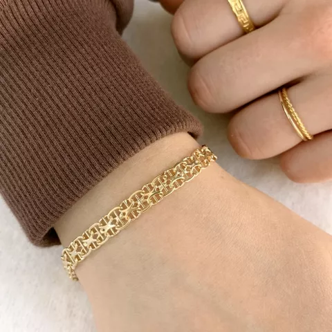 Elegant Armband aus 14 Karat Gold 21 cm x 6,5 mm