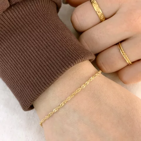 BNH Singapore Armband aus 14 Karat Gold 21,0 cm x 2,3 mm