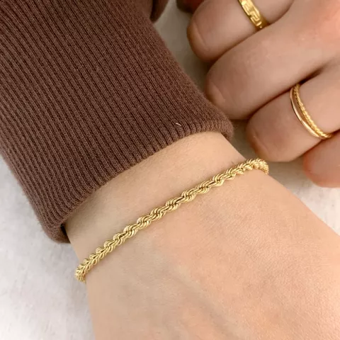 BNH cordel-Armband aus 14 Karat Gold 18,5 cm x 3,2 mm