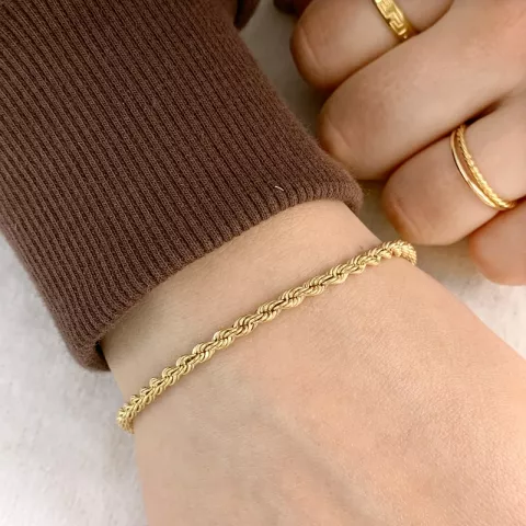 BNH cordel-Armband aus 14 Karat Gold 21 cm x 3,2mm