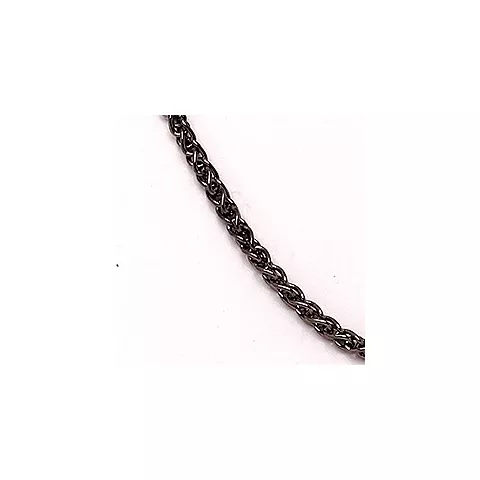 BNH Weizenhalskette aus schwarzes rhodiniertes Silber 38 cm x 1,3 mm