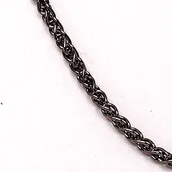 BNH Weizenhalskette aus schwarzes rhodiniertes Silber 38 cm x 1,3 mm