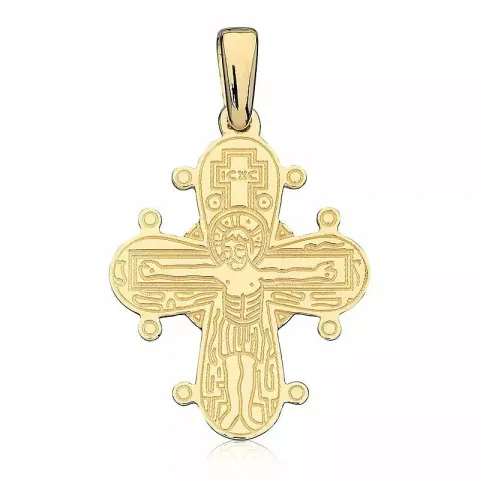 17 x 20 mm Dagmar-Kreuz mit Vater Unser aus 14 Karat Gold - Amoré