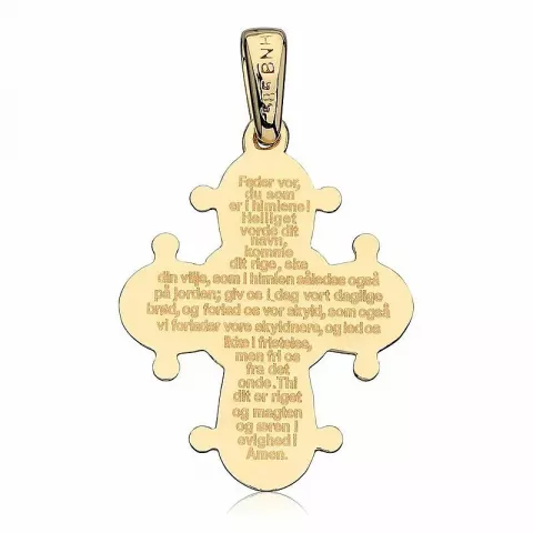 17 x 20 mm Dagmar-Kreuz mit Vater Unser aus 14 Karat Gold