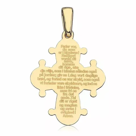 17 x 20 mm Dagmar-Kreuz mit Vater Unser aus 8 Karat Gold