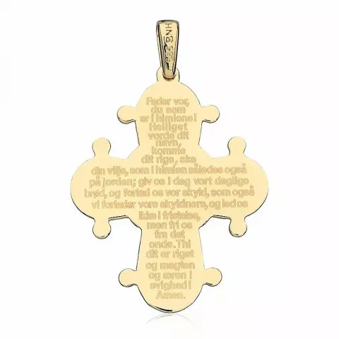 25 x 30 mm Dagmar-Kreuz mit Vater Unser aus 8 Karat Gold