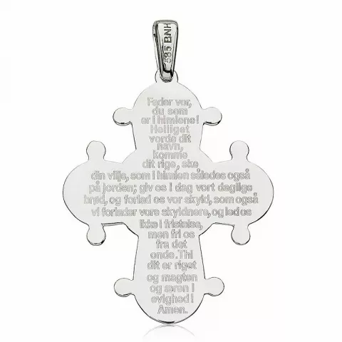 29 x 35 mm Dagmar-Kreuz mit Vater Unser aus Silber