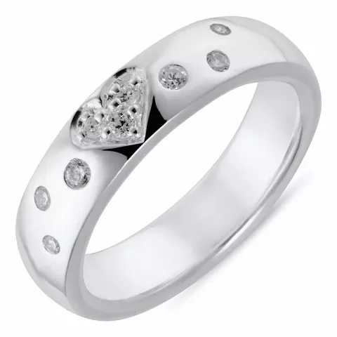 Weißem Zirkon Ring aus Silber