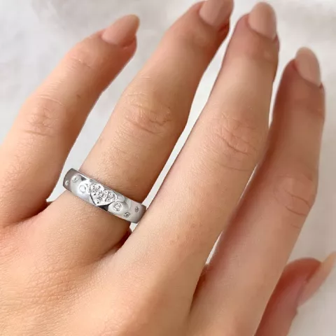 Weißem Zirkon Ring aus Silber