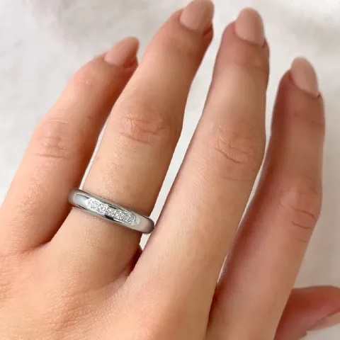 weißem Zirkon Ring aus Silber