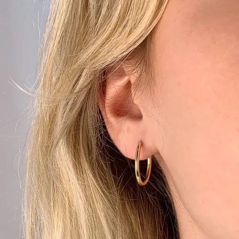 20 mm BNH Kreolenohrringe in 8 Karat Gold