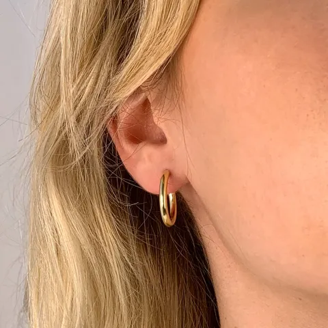 20 mm BNH Kreolenohrringe in 8 Karat Gold