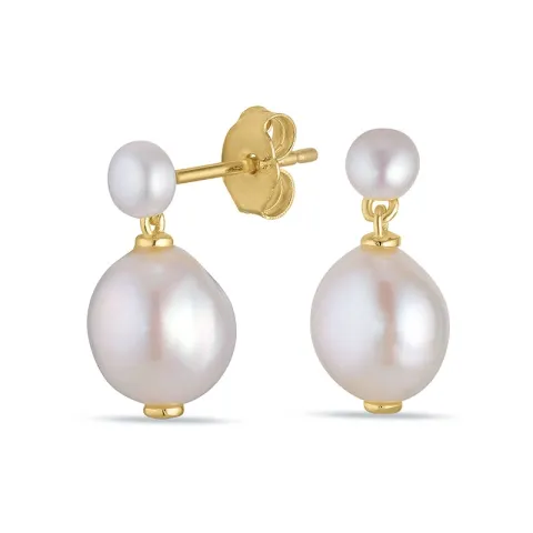 8 - 9 mm Perle Ohrringe in vergoldetem Silber