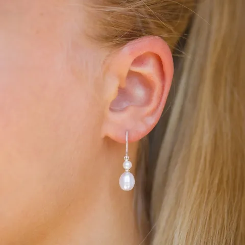 7-7,5 mm Perle Ohrringe in Silber