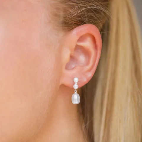 6-6,5 mm Perle Ohrringe in Silber